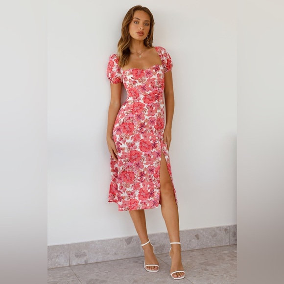 Hello Molly Dresses & Skirts - HELLO MOLLY Samba Tonight Midi Dress Pink Floral Size Small 4 US